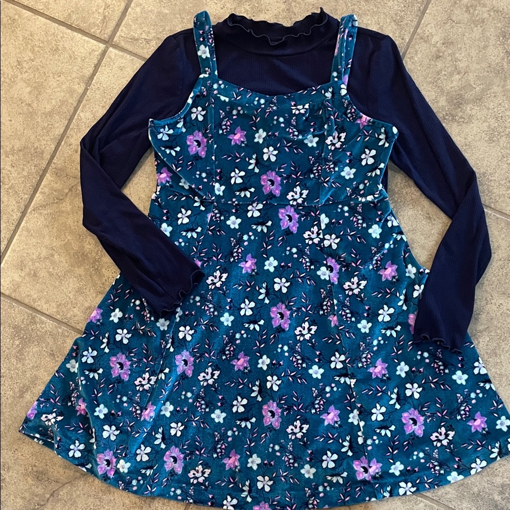 Justice Blue and Purple Floral Kids Dress